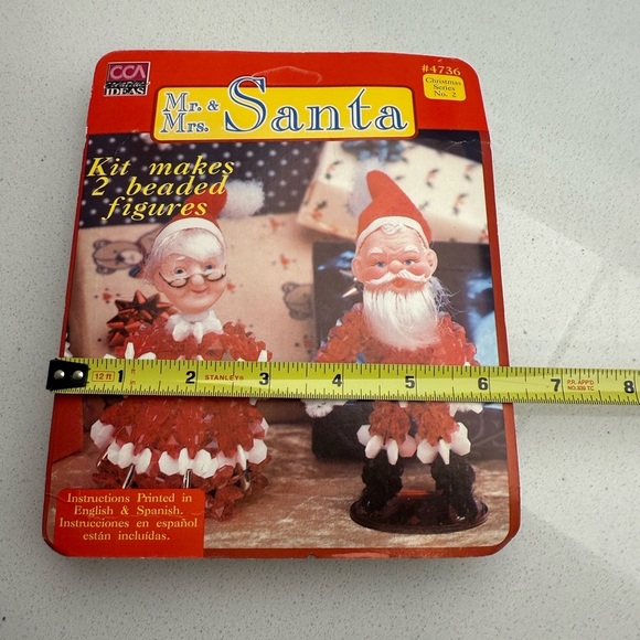 Vintage Christmas Kit Mr and Mrs Santa Beaded Figures Holiday Retro Figurines - Picture 6 of 7